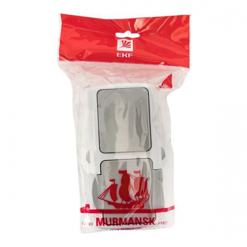 Блок ОП розетка 1-м 16А с заземл. с крышкой+выключатель 1-кл. Мурманск IP54 сер. EKF EFRV16-050-30-540 EFRV16-050-30-540