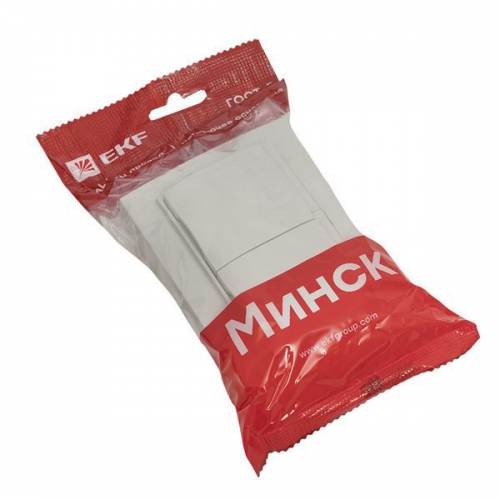 Розетка 2-м СП Минск 16А IP44 с заземл. защ. шторки с крышкой бел. EKF ERR16-129-200-44 ERR16-129-200-44