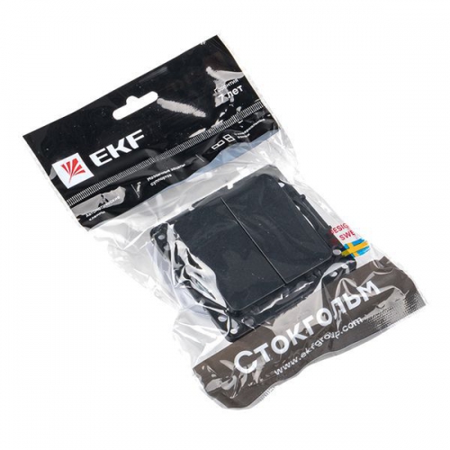 Выключатель 2-кл. Стокгольм 10А механизм черн. PROxima EKF EZV10-023-10 EZV10-023-10