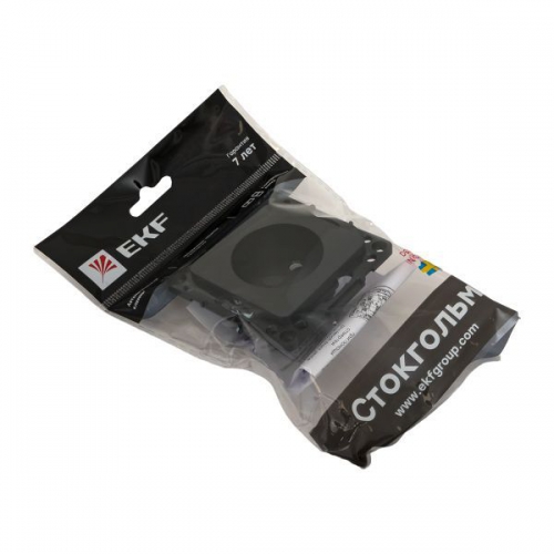 Розетка 1-м СП Стокгольм 10А IP20 без заземл. защ. шторки механизм черн. PROxima EKF EZR10-022-10 EZR10-022-10