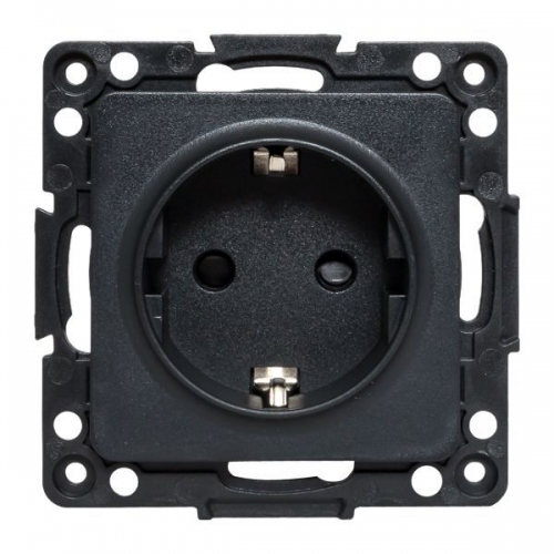 Розетка 1-м СП Стокгольм 16А IP20 с заземл. защ. шторки механизм черн. PROxima EKF EZR16-028-10 EZR16-028-10