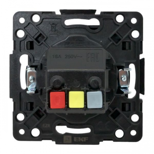 Розетка 1-м СП Стокгольм 16А IP20 с заземл. защ. шторки механизм черн. PROxima EKF EZR16-028-10 EZR16-028-10