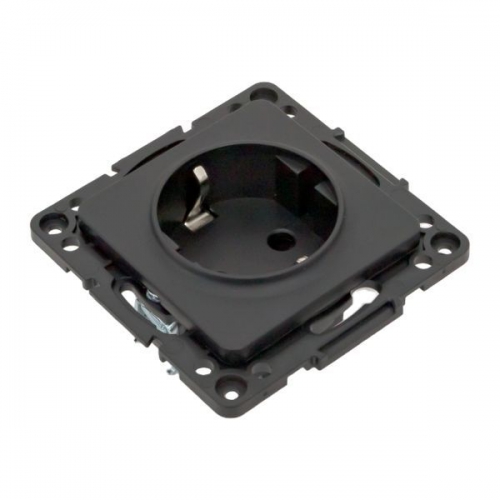 Розетка 1-м СП Стокгольм 16А IP20 с заземл. защ. шторки механизм черн. PROxima EKF EZR16-028-10 EZR16-028-10