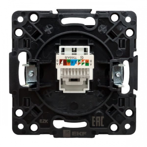 Розетка компьютерная 1-м Стокгольм RJ45 механизм черн. PROxima EKF EZK01-035-10 EZK01-035-10