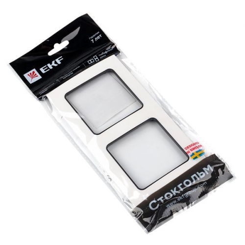 Рамка 2-м Стокгольм бел. с линией цвета черн. PROxima EKF EXM-G-305-10 EXM-G-305-10