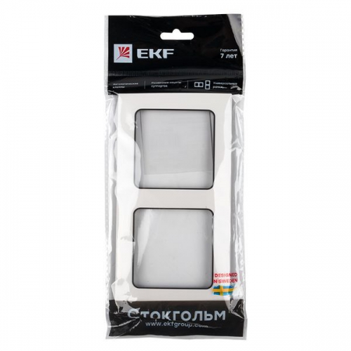 Рамка 2-м Стокгольм бел. с линией цвета черн. PROxima EKF EXM-G-305-10 EXM-G-305-10