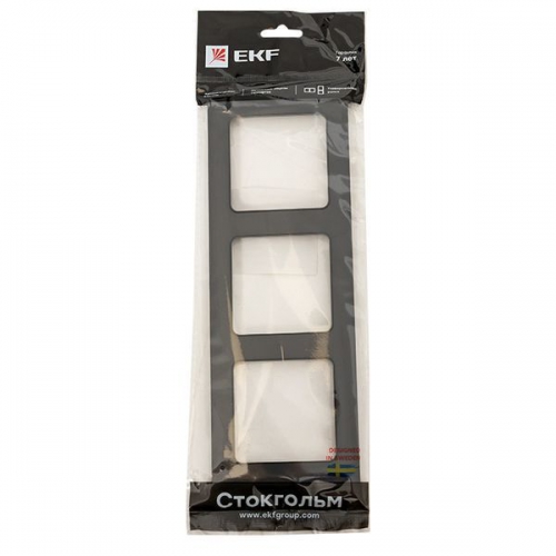 Рамка 3-м Стокгольм черн. PROxima EKF EAM-G-302-30 EAM-G-302-30