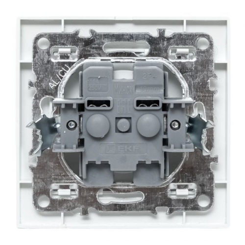 Розетка 1-м СП Минск 10А IP20 без заземл. защ. шторки бел. Basic EKF ERR10-022-100 ERR10-022-100