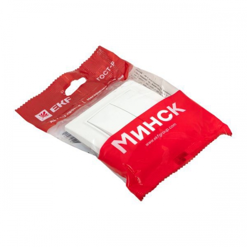Выключатель 2-кл. СП Минск 10А IP20 бел. Basic EKF ERV10-023-10 ERV10-023-10