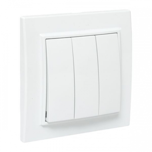 Выключатель 3-кл. СП Минск 10А IP20 бел. Basic EKF ERV10-024-10 ERV10-024-10