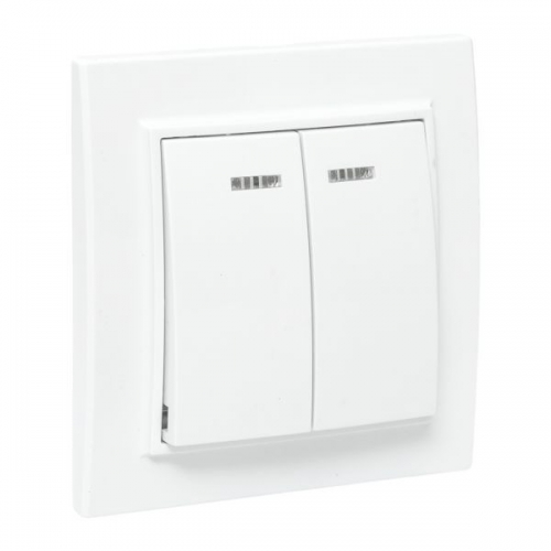 Выключатель 2-кл. СП Минск 10А IP20 с индикатором бел. Basic EKF ERV10-123-10 ERV10-123-10