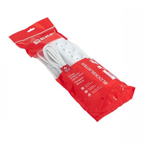 Удлинитель с сетевым фильтром 6х3м с заземл. 16А IP20 Блокбастер XL 3.2кВт ПВС 3х1 с выкл. PROxima EKF UFA16-310-6-03 UFA16-310-6-03