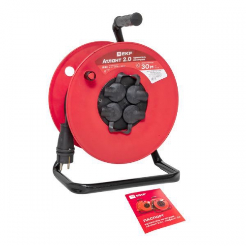 Удлинитель на катушке 4х30м с заземл. 16А IP44 Атлант 2.0 3.5кВт КГ 3х1.5 PROxima EKF UKA02-16-315R-4-30-IP44 UKA02-16-315R-4-30-IP44