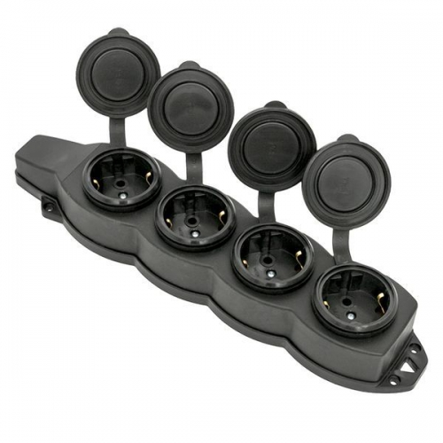 Розетка 4-м 16А IP44 2P+PE 230В с защ. крышками каучук Basic EKF RPS-020-16-230-44 RPS-020-16-230-44