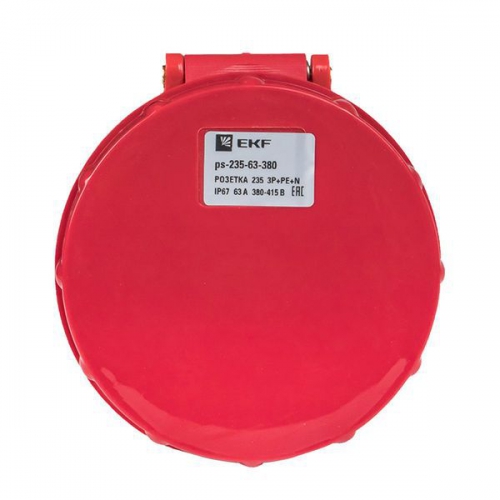 Розетка кабельная 63А 380В 3P+РЕ+N IP67 (235) EKF ps-235-63-380 ps-235-63-380