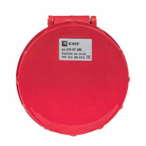 Розетка кабельная 63А 380В 3P+РЕ IP67 (234) EKF ps-234-63-380 ps-234-63-380