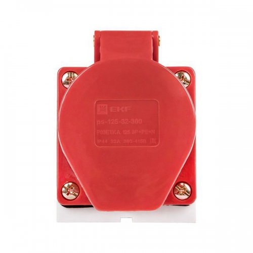 Розетка наруж. уст. 32А 380В 3P+E+N IP44 EKF (125) ps-125-32-380 ps-125-32-380