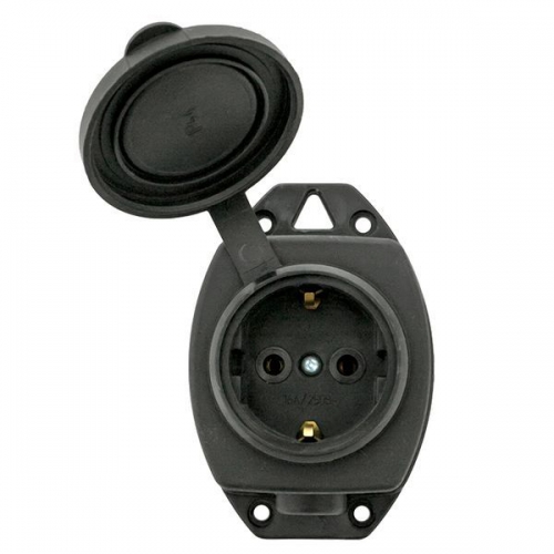 Розетка настенная 16А IP44 230В 2P+PE с защ. крышкой каучук Basic EKF RPS-014-16-230-44 RPS-014-16-230-44