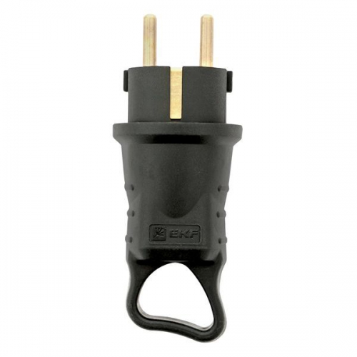 Вилка угловая 16А 2P+PE 230В IP44 с кольцом каучук Basic EKF RPS-017-16-230-44 RPS-017-16-230-44