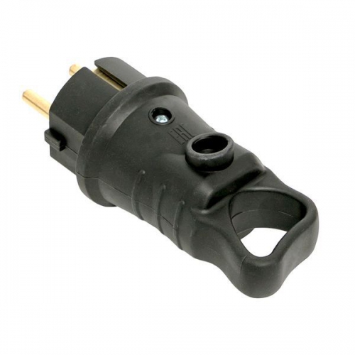 Вилка угловая 16А 2P+PE 230В IP44 с кольцом каучук Basic EKF RPS-017-16-230-44 RPS-017-16-230-44