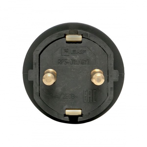 Вилка угловая 16А 2P+PE 230В IP44 с кольцом каучук Basic EKF RPS-017-16-230-44 RPS-017-16-230-44