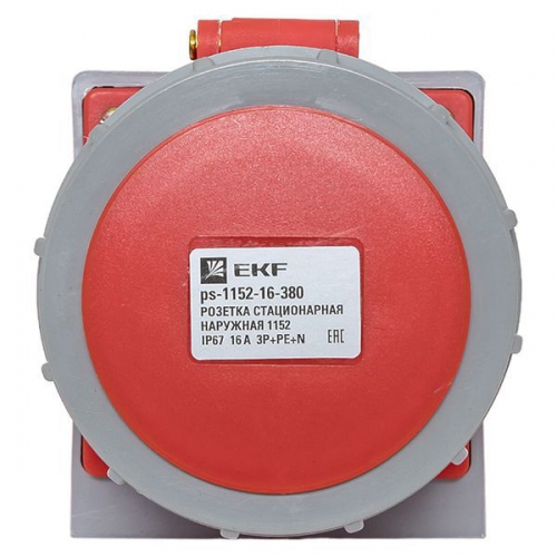 Розетка стационарная наружная 1152 3Р+РЕ+N 16А 380В IP67 PROxima EKF ps-1152-16-380 ps-1152-16-380