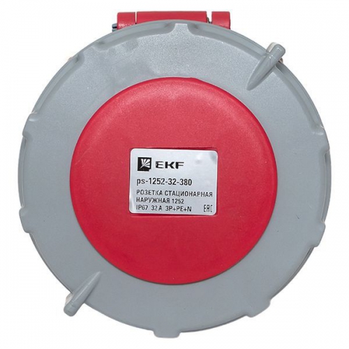 Розетка стационарная наружная 1252 3Р+РЕ+N 32А 380В IP67 PROxima EKF ps-1252-32-380 ps-1252-32-380