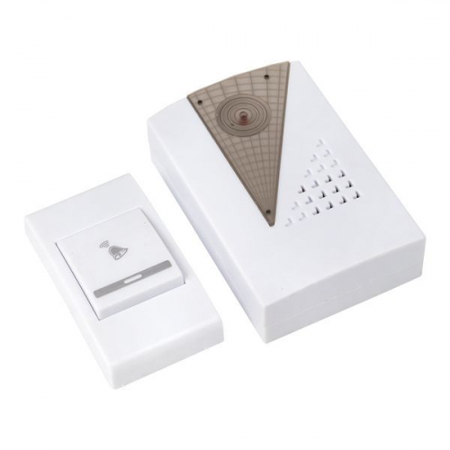 Звонок беспроводной 36 мелод. 80м с индик. на батарейках 004 2х1.5В АA бел.-сер. Basic EKF DBB-A-004 DBB-A-004