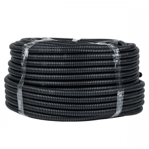 Труба гофрированная ПНД гибкая тяжелая d25мм с протяжкой черн. (уп.75м) PROxima EKF tpnd-25-t tpnd-25-t