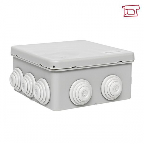 Коробка распределительная КМР-030-014 100х100х50 IP55 с крышкой 10 мембранных вводов розн. стикер EKF plc-kmr-030-014-r plc-kmr-030-014-r