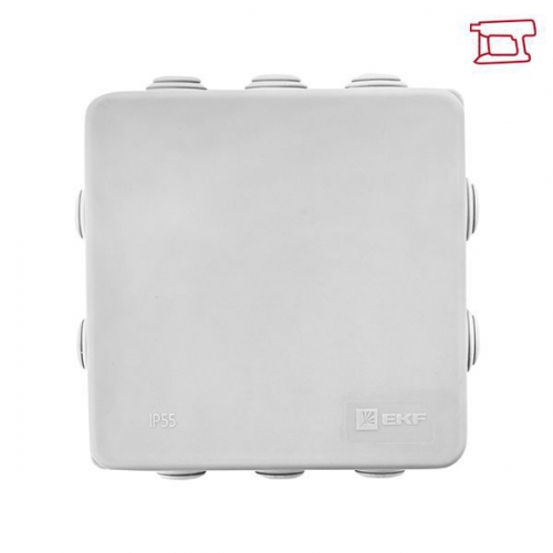 Коробка распаячная КМР-030-014 с крышкой 100х100х50 10 мембранных вводов IP55 EKF plc-kmr-030-014 plc-kmr-030-014