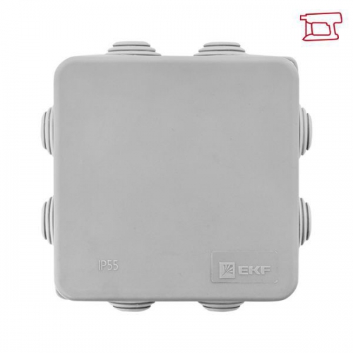 Коробка распаячная КМР-030-031 с крышкой наружная 85х85х40 8 мембранных вводов IP55 EKF plc-kmr-030-031 plc-kmr-030-031