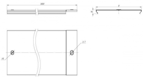 Крышка для лотка осн.150 L3000 сталь 0.6мм оцинк. EKF k15010 k15010