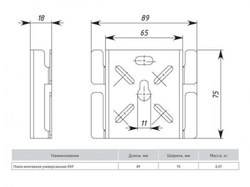 Плата монтажная универсальная EKF pmu pmu