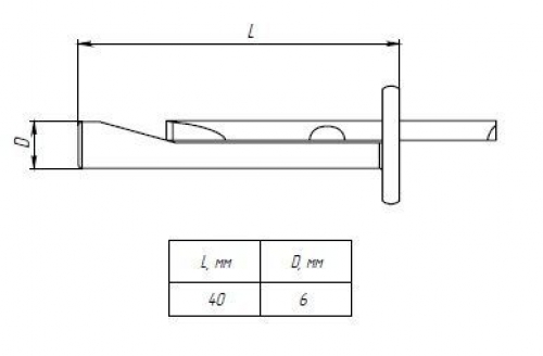 Анкер-клин М6х40мм EKF aklm6x40 aklm6x40