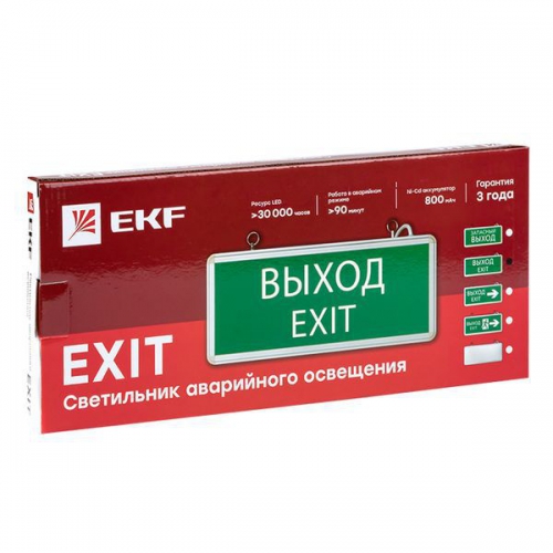 Светильник аварийно-эвакуационный EXIT-101 односторонний LED Basic EKF EXIT-SS-101-LED EXIT-SS-101-LED