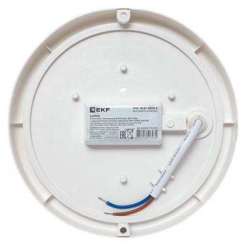 Светильник светодиодный ЖКХ ДПО-1400 18Вт 4000К IP65 круг с микроволнов. датчиком движения LUMA EKF BKL-1400DM-R-18-4000 BKL-1400DM-R-18-4000