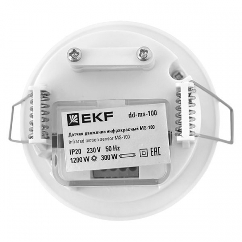 Датчик движения (ИК) MS-100 (ДД) встраив. 1200Вт 360град. до 6м IP20 EKF dd-ms-100 dd-ms-100