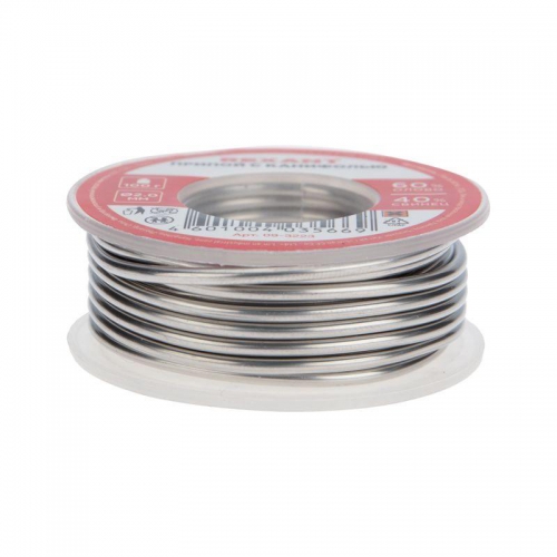 Припой с канифолью 100гр d=2.0мм (Sn60 Pb40 Flux 2.2%) REXANT 09-3223 09-3223