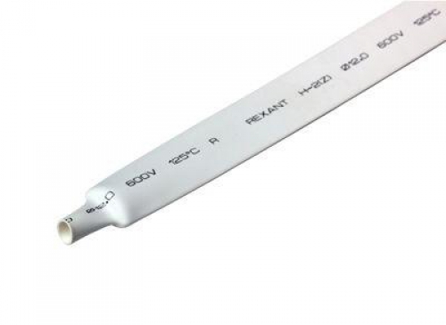 Трубка термоусадочная 12.0/6.0 1м бел. REXANT 21-2001 21-2001