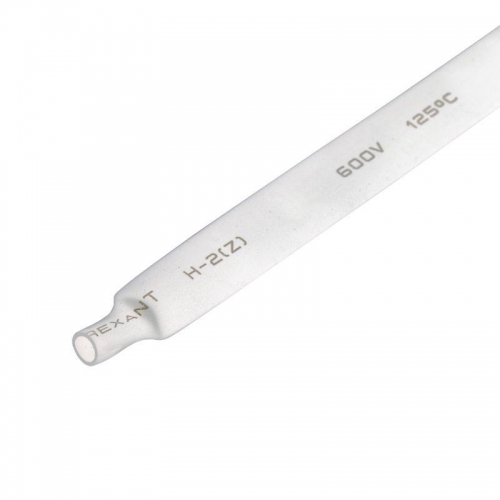 Трубка термоусадочная 8.0/4.0 1м бел. REXANT 20-8001 20-8001