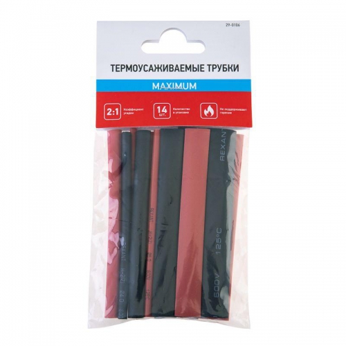 Набор трубок термоусадочных тонкостен. №6 (МАКСИМУМ) разноцвет. Rexant 29-0106 29-0106