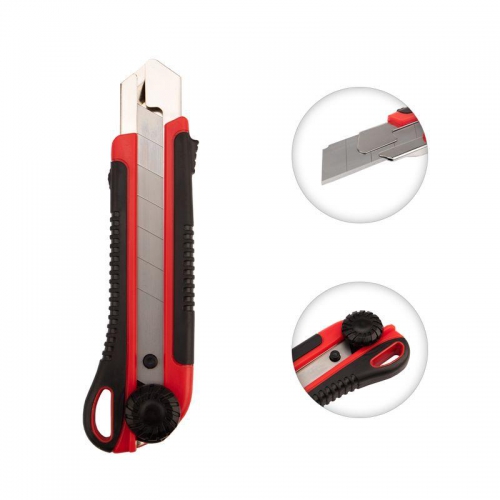 Нож с сегментированным лезвием 25мм корпус ABS пластик обрезиненный Rexant 12-4919 дек.19