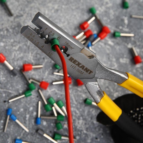 Пресс-клещи для обжима втулочных наконечников 0.5-16кв.мм (HT-16M) Rexant 12-3208 дек.08