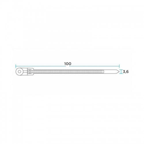Хомут кабельный 3.6х100 под винт нейл. черн. (уп.100шт) Rexant 07-0105 07-0105