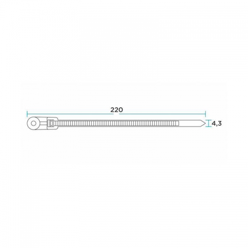 Хомут кабельный 4.3х200 нейл. под винт черн. (уп.100шт) Rexant 07-0205 07-0205