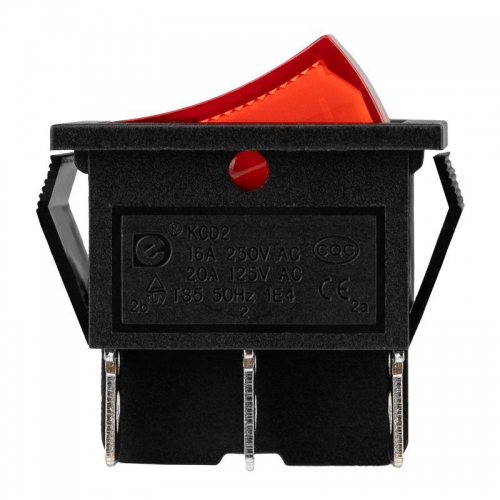 Выключатель клавишный 250В 15А (6с) ON-ON красн. с подсветкой (RWB-506 SC-767) (инд. упак.) Rexant 36-2350-1 36-2350-1