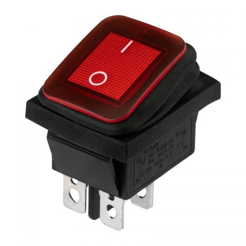 Выключатель клавишный 250В 15А (4с) ON-OFF красн. с подсветкой ВЛАГОЗАЩИТА (RWB-507) блист. Rexant 06-0307-C 06-0307-C