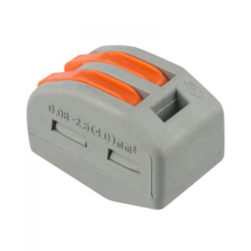 Клемма универсальная многоразовая 222-412 2-проводная 0.08-2.5(4)кв.мм (уп.50шт) Rexant 07-5252-4 07-5252-4