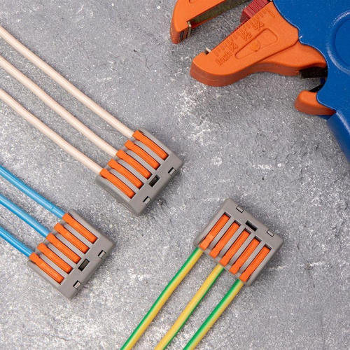 Клемма универсальная многоразовая 222-415 5-проводная 0.08-2.5(4)кв.мм (уп.40шт) Rexant 07-5255-4 07-5255-4